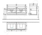 VILLEROY & BOCH - Avento Umyvadlová skříňka, 1180x514x452 mm, 4 zásuvky, Oak Kansas A89300RH