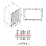 CERANO - Sprchové posuvné dveře Lantono - pravá - 8 mm - Soft-Close - chrom, mléčné sklo - 130x195 CER-663184