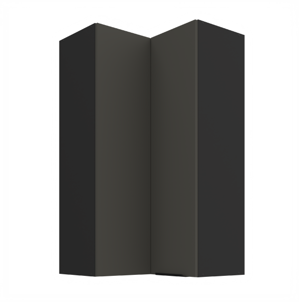 Horní rohová skříňka Aria 60x60 GN-108 2F (90°) Barva korpusu: Černá, Barva dvířek: GR - Graphite AFM