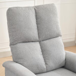 Relaxační křeslo, manuální ovládání, světle šedá látka