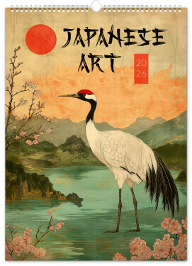 Nástěnný kalendář 2026 NOTIQUE - Vintage plakáty – japonské umění, 33 x 46 cm