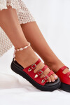 Dámské Klapky Na Platformě S Pásky Červené Nimiotte 39