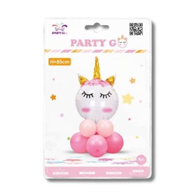 Dortisimo Foliový balónek Jednorožec s růžovými kulatými balónky (9 ks)
