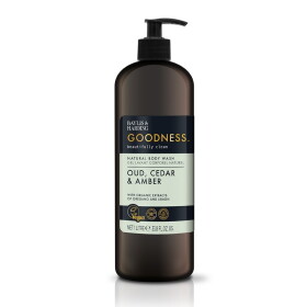 Baylis & Harding Přírodní sprchový gel Goodness Oud/Cedar/Amber 1 l, hnědá barva, plast