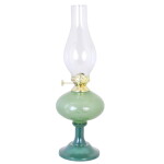 Strömshaga Petrolejová lampa Esmeralda Green, zelená barva, sklo, kov