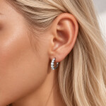 Luxusní stříbrné náušnice Nerissa MOISSANITE + CERTIFIKÁT, Stříbrná certifikát GRA, hadřík na čištění stříbra, dárková krabička