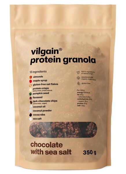 Vilgain Protein Granola – 3× čokoláda s mořskou solí 350 g