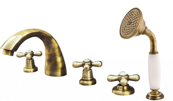 RAV Slezák - MORAVA RETRO - Vanová baterie 5-otvorová, Stará mosaz (Bronz), 1/2" MK169.5PSM