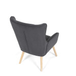 Křeslo ušák, šedá, manšestrová látka, AK-314 GREY2