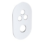 Mereo Kryt oválný pro 3-cestnou podomítkovou termostatickou baterii, 120 * 200 mm CB415TOS3