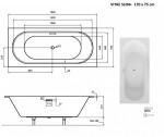 HOPA - Obdélníková vana VITAE SLIM+ - Barva sifonu - Zlatá, Nožičky k vaně - Bez nožiček, Rozměr vany - 170 × 75 cm VANVIT17SLIMPLZ