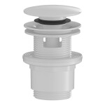CERANO Umyvadlová výpusť - 5/4“ click-clack s přepadem - plast - 35/50mm - bílá lesklá