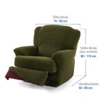 Super strečové potahy NIAGARA zelená relaxační křeslo ( š. 70 - 90 cm)