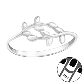 LUNICA Stříbrný midi prsten VĚTVIČKA 0430