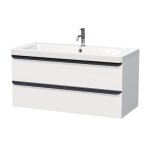 Koupelnová skříňka s umyvadlem Naturel Pavia 105x53x49 cm bílá mat černá úchytka PAVIA3105ZCE PAVIA3105ZCE