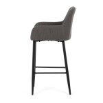 Barová židle, šedá, látka,AUB-V4009 GREY6