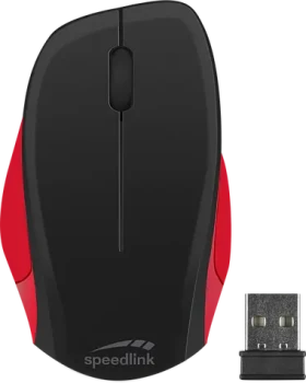 LEDGY Mouse - Wireless černo-červená / bezdrátová myš / optická / 1200 DPI / 3 tlačítka / 2.4GHz (SL-630015-BKRD)