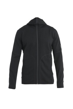 Pánská merino mikina ICEBREAKER Mens 560 Realfleece EleMtal II LS Zip H, Black velikost: XXL