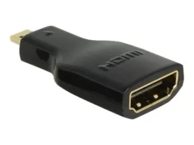 DeLock HDMI A - Micro-D černá / Adaptér / Micro-HDMI (M) - HDMI (F) / 4K / pozlacené kontakty (65664)