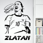 Samolepka Fotbalista Zlatan Ibrahimovič Barva: červená, Velikost: 40 x 27 cm