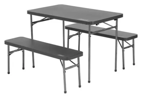 Coleman Pack-Away Table for 4 černá / Kempingový stůl / 102 x 61 x 70 cm / sklopný / sada se 2 lavicemi (2199746)