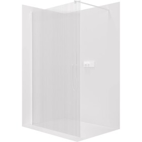 CERANO Sprchová zástěna Walk-in Onyx Round L/P - 8 mm - kulatá vzpěra - bílá matná, rýhované sklo - 120x200 cm
