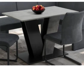 Jídelní stůl Judith 110x70 cm, černý/tmavý beton