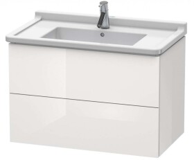 DURAVIT - L-Cube Umyvadlová skříňka 56x82x47 cm, 2 zásuvky, lesklá bílá LC626502222