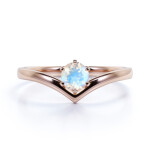 Royal Fashion prsten 14k zlato Vermeil GU-DR14487R-ROSEGOLD-MOONSTONE Velikost: 7 (EU: 54-56)