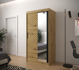 Šatní skříň Abi Jodelka 2 Barva korpusu: Dub artisan, Rozměry: 100 cm, Dveře: Dub artisan