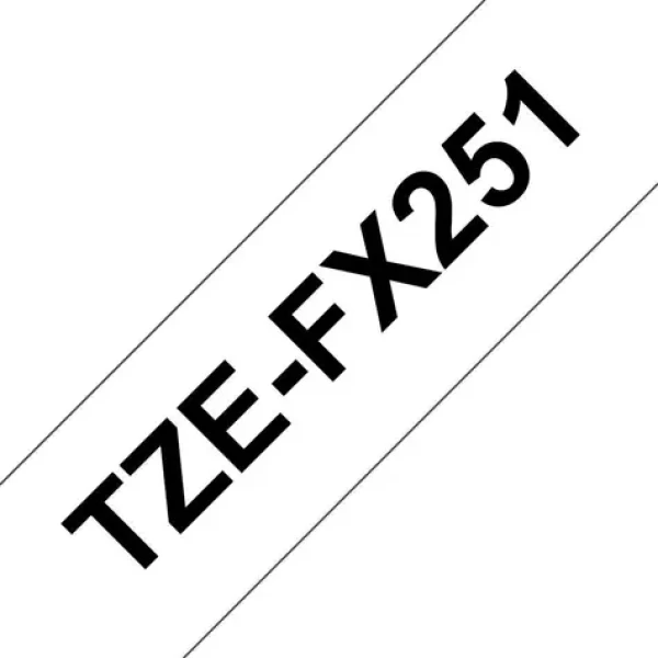 Brother TZE-FX251 bílá/černá / Páska pro tiskárnu štítků / flexibilní / laminovaná / 24 mm / 8 m (TZE-FX251)