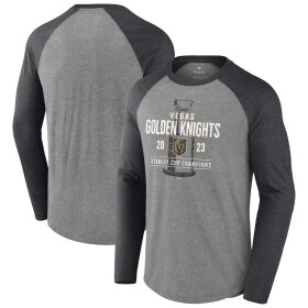 Fanatics Pánské tričko Vegas Golden Knights 2023 Stanley Cup Champions Shootout Long Sleeve Tri-Blend Raglan Velikost: