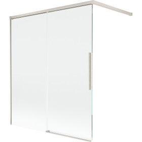 MEXEN/S - Rox vanová zástěna 2-křídlová posuvná 140 x 150, transparent, nikl kartáčovaný 8C9-140-003-97-00