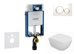 GEBERIT - Kombifix Set předstěnové instalace, klozetu Oudee a sedátka softclose, tlačítko Sigma20, bílá/pozlacená SANI15CA3119
