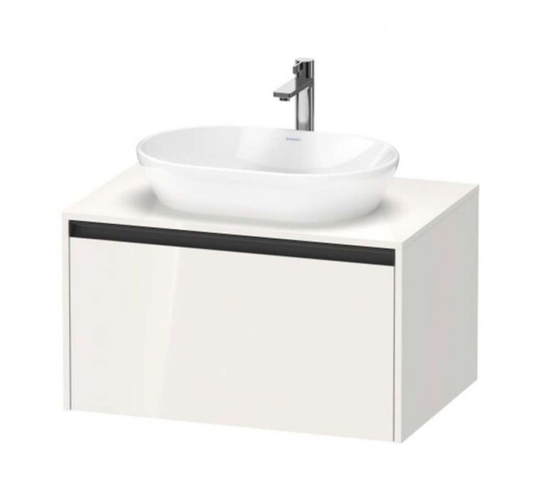 DURAVIT - Ketho.2 Umyvadlová skříňka s výřezem 46x80x55 cm, 1 zásuvka, lesklá bílá K24885022220000