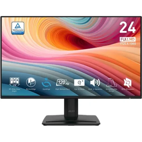 23.8" MSI PRO MP242A E2 černá / LED / 1920 x 1080 / IPS / 16:9 / 1ms / 1500:1 / 300cd-m2 / HDMI+DP / VESA (PRO MP242A E2)
