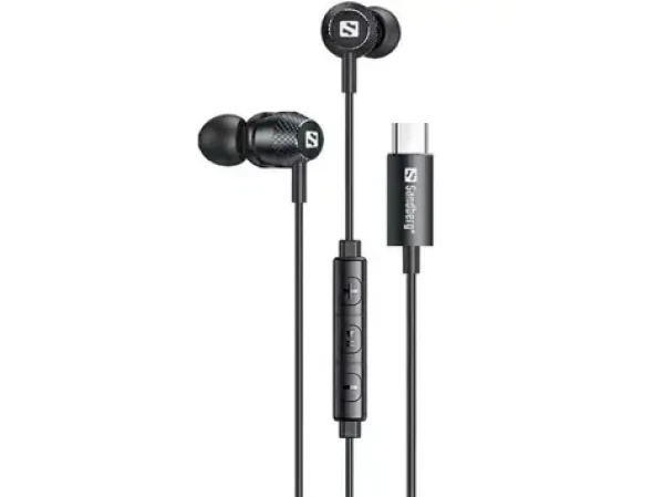 Sandberg In-Earset + Line-Mic černá / Sluchátka s mikrofonem / USB-A/C / 1.2m (126-50)