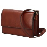 Luxusní dámská kožená crossbody kabelka Katana Flavia, hnědá