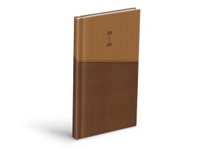 Týdenní diář 2026 MFP T806 kapesní - PU dark brown/beige