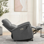 Polohovací křeslo, elektrické zabudované ovládání, šedá, látka, TV-929 GREY2