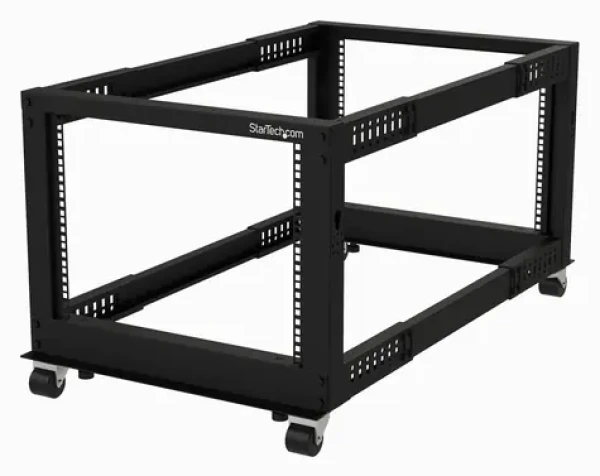 StarTech Otevřený rack 8U mobilní / Otevřený rozvaděč / 4-sloupkový / nastavitelná hloubka 22-40" / nosnost 544 kg (4POSTRACK8U)