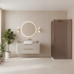 REA/S - Sprchová kabina Hugo Double 80x80 Copper Brush KPL-K6971