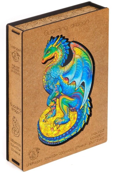 UNIDRAGON dřevěné puzzle - Drak, velikost M (25x33cm)