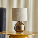 Bloomingville Stolní lampa Agni Bronze, hnědá barva, keramika