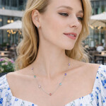 Náhrdelník se zirkony Imelda - chirurgická ocel, Stříbrná 45 cm + 5 cm (prodloužení)