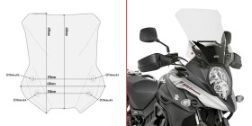 D3112St plexi čiré Suzuki DL 650 V-Strom (17-24), vxš440x430mm, o 120 mm vyšší než orig.