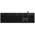 Logitech G512 černá / herní klávesnice / US layout / kabel USB-A 2.0 / 1x USB-A 2.0 / RGB Lightsync / GX Blue Switch (920-008946)