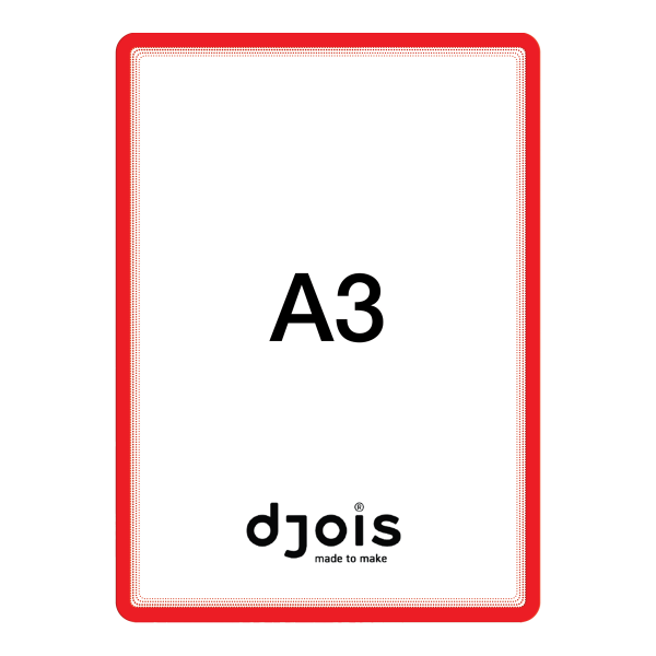 Djois magnetický rámeček - Magneto Solo, A3, červený, 2 ks