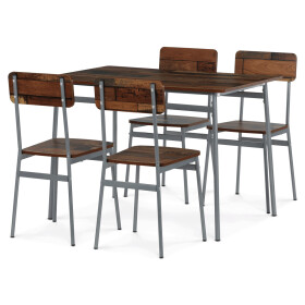Jídelní set s 4 židlemi, 110x70x76cm, mdf, old wood, AUT-O2156 OLW2