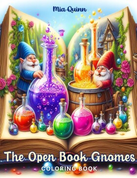The Open Book Gnomes, antistresové omalovánky, Mia Quinn